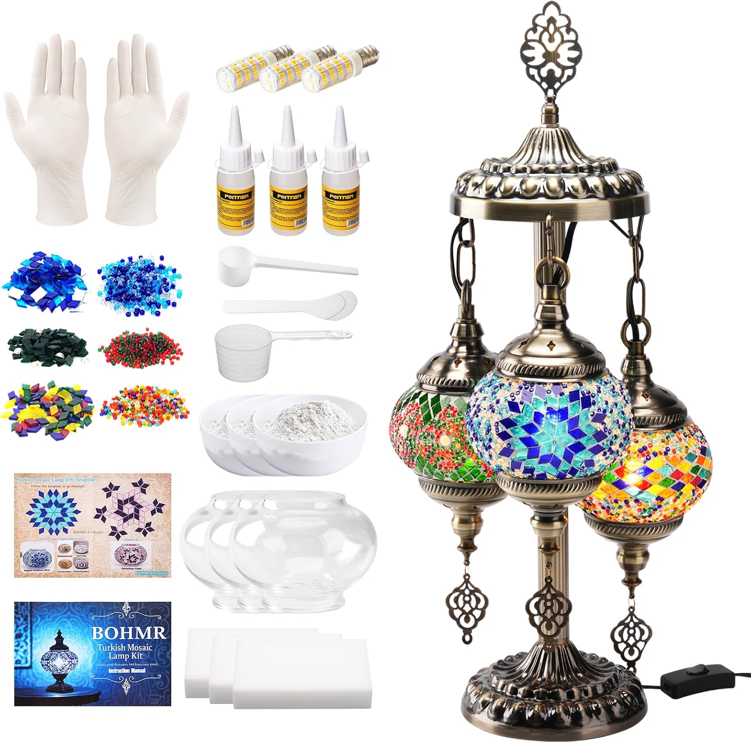 Art Craft Kit - DIY 3 Küreli Türk Mozaik Lamba