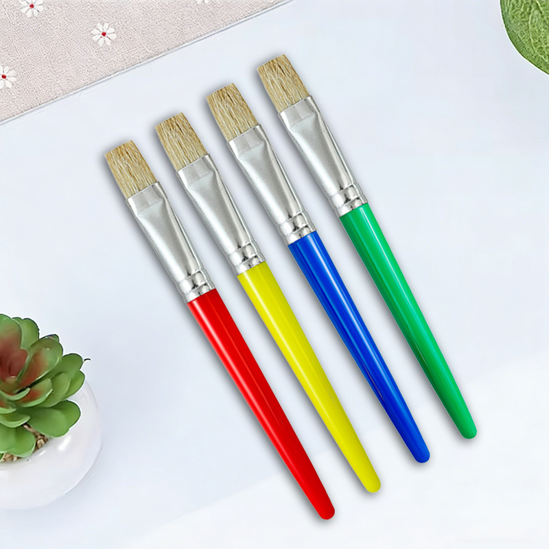Gouache Paint Set - 4 Parça Renkli Saplı Düz Boya