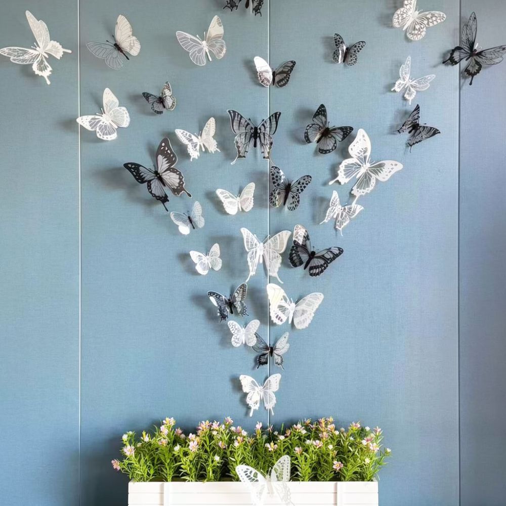 PVC 3D Kelebek Duvar Süsü, Ger - Art And Craft For Nursery incelemesi ve fiyatı